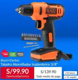 Black+Decker Taladro Atornillador Inalámbrico 3/8"
