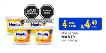 Makro Margarina MANTY Und. x 300 g x 4 unds o mas oferta