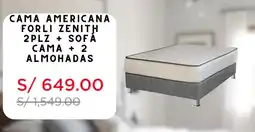 CAMA AMERICANA FORLI ZENITH 2PLZ + SOFA CAMA + 2 ALMOHADAS