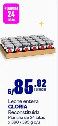 Makro Leche entera GLORIA Reconstituida Plancha de 24 latas x 390/395g oferta