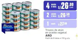 Makro Trozos de atún en aceite vegetal ARO 4PackS de 6 latas x 170 g c/u oferta