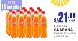 Makro Gaseosa GUARANÁ Pack de 15 botellas x 450 ml c/u oferta