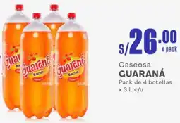 Makro Gaseosa GUARANÁ Pack de 4 botellas x 3 L c/u oferta