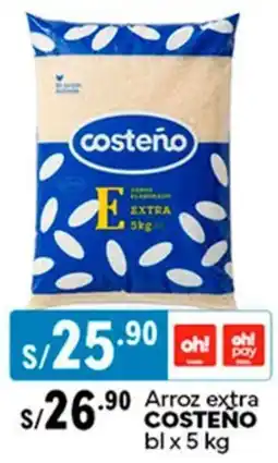 Plaza Vea Arroz extra COSTEÑO blx 5 kg oferta