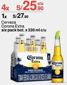 Metro Cerveza Corona Extra six pack bot. x 330 ml c/u oferta