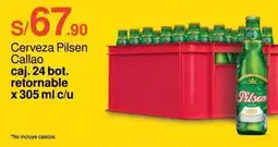 Metro Cerveza Pilsen Callao caj. 24 bot. retornable x 305 ml c/u oferta