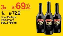 Metro Licor Bailey's Irish cream bot. x 750 ml oferta