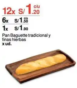 Pan Baguette tradicional y finas hierbas x ud