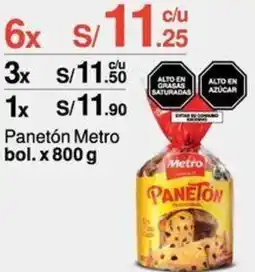 Metro Panetón Metro bol.x 800 g oferta