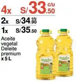 Aceite vegetal Deleite premium x5L