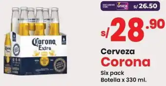 Vega Cerveza Corona Six pack Botella x 330 ml. oferta