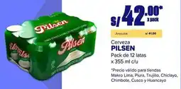 Makro PILSEN Cerveza 12 latas x 355 ml oferta