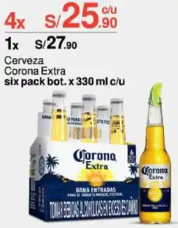 Metro Cerveza Corona Extra six pack bot. x 330 ml c/u oferta