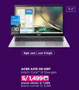 Ripley ACER A315-59-518T oferta