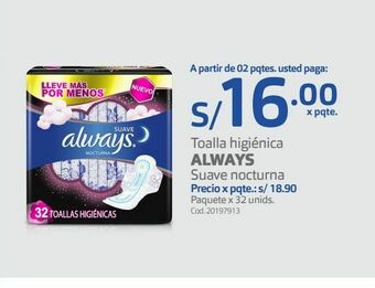 Makro Toallas higiénicas always oferta
