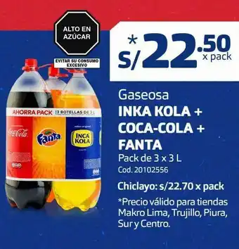 Makro Gaseosa inka cola+ coca cola+ fanta oferta