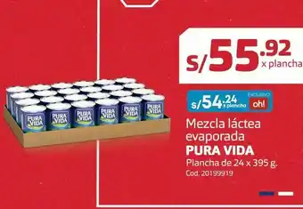 Makro Mezcla láctea evaporada pura vida x24 oferta