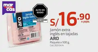 Makro Jamón extra inglés en tajadas aro paquete x 500 g. oferta