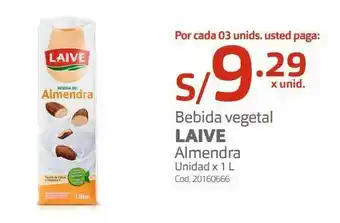 Makro Bebida vegetal laive almendra unidad x 1 l oferta