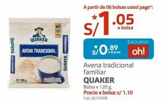 Makro Avena tradicional familiar quaker bolsa x 120 g oferta