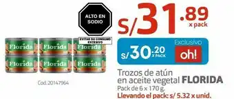 Makro Trozos de atún en aceite vegetal florida pack de 6 x 170 g. oferta