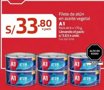 Makro Filete de atún en aceite vegetal a1 pack de 6 x 170 g oferta