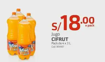 Makro Jugo cifrut pack de 4 x 3 l oferta