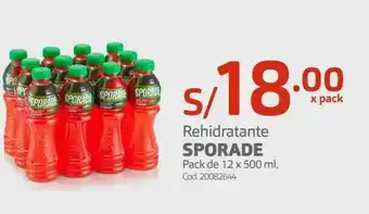 Makro Rehidratante sporade pack de 12 x 500 ml. oferta