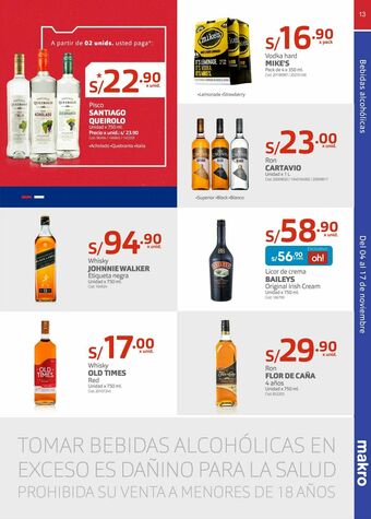 Makro Pisco santiago queirolo oferta
