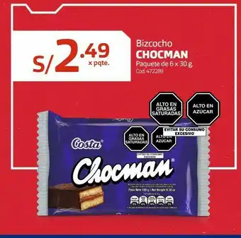Makro Bizcocho chocman paquete de 6 x 30 g oferta