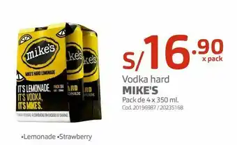 Makro Vodka hard mike's pack de 4 x 350 ml. oferta