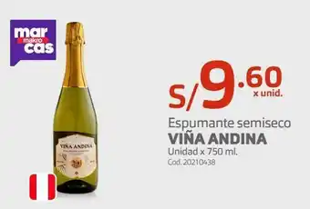 Makro Espumante semiseco viña andina unidad x 750 ml. oferta