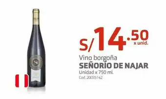 Makro Vino borgoña señorío de najar unidad x 750 ml. oferta