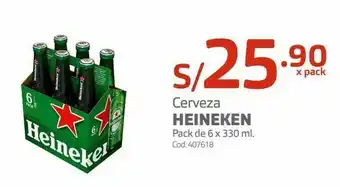 Makro Cerveza heineken pack de 6 x 330 ml. oferta