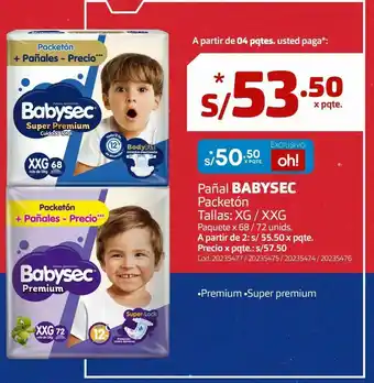Makro Pañales babysec 68/72 un oferta