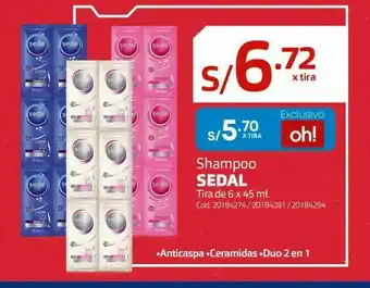 Makro Shampoo sedal tira de 6 x 45ml oferta