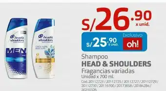 Makro Shampoo head & shoulders 700ml oferta