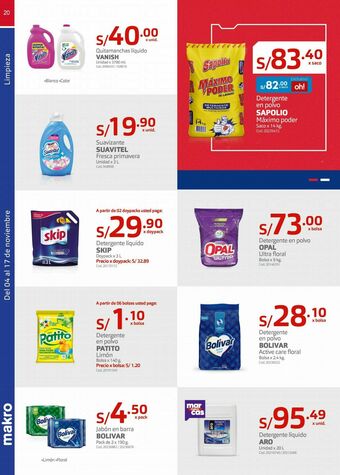 Makro Detergente en polvo sapolio oferta