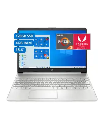 Tiendas EFE Laptop hp 15-ef1300wm 15.6"; fhd r3 4gb 128gb ssd silver teclado en inglés oferta