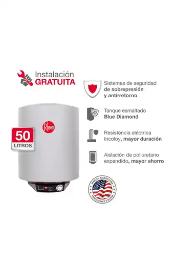 Tiendas EFE Terma eléctrica 50lt rheem wide dig oferta