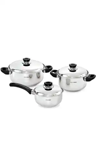 Tiendas EFE Juego de ollas record basic acero inoxidable 6 pz oferta