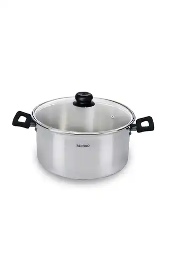 Tiendas EFE Olla aluminio pulida record festejo c/tapa de vidrio n° 22 oferta