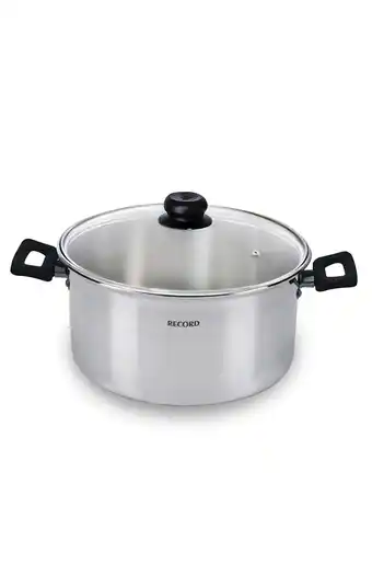 Tiendas EFE Olla aluminio pulida record festejo c/tapa de vidrio n° 26 oferta
