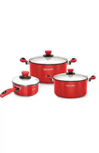Tiendas EFE Juega de ollas record amore 6 pz - rojo oferta