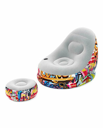 Tiendas EFE Sillón con ottoman grafiti 121x100x86cm oferta