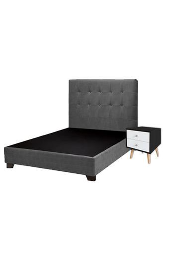Tiendas EFE Juego de dormitorio falotih ariel 1.5 plz + velador - gris oferta
