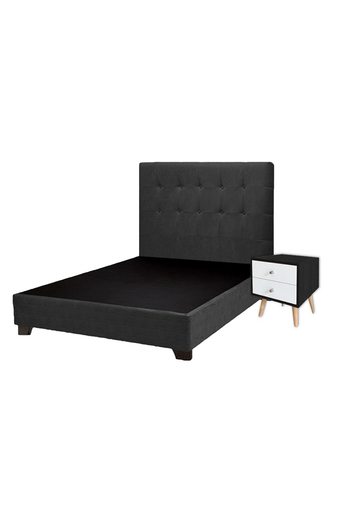 Tiendas EFE Juego de dormitorio falotih ariel 1.5 plz + velador - negro oferta