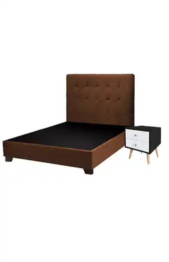 Tiendas EFE Juego de dormitorio falotih ariel 2 plz + velador - marrón oferta