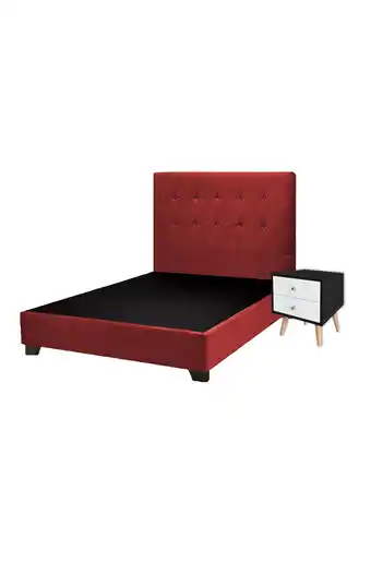 Tiendas EFE Juego de dormitorio falotih ariel 2 plz + velador - rojo oferta