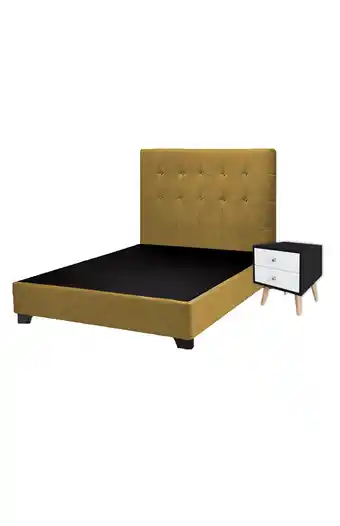 Tiendas EFE Juego de dormitorio falotih ariel 2 plz + velador - beige oferta